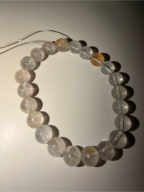 Natural Golden Healer Quartz Bracelet 10mm Crystal Beads Stretch Healing Stone